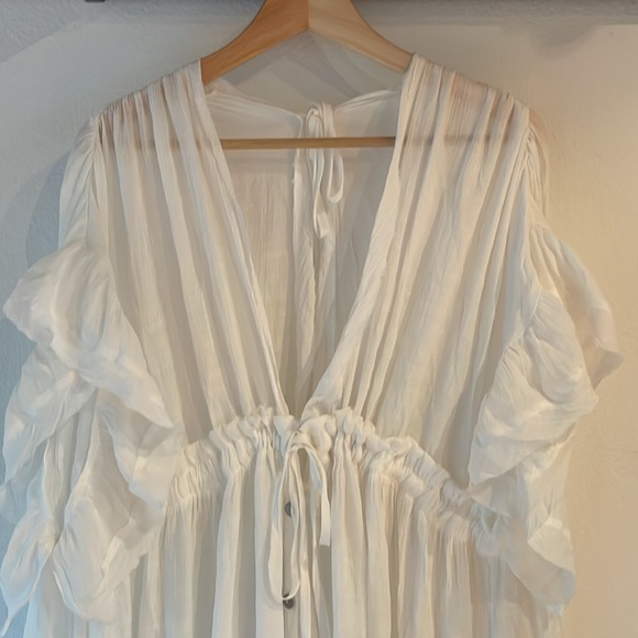 🆕 Cupshe Sawyer Backless Frill A-Shape Coverup, White. Size L - Picture 5 of 14